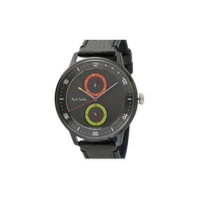 Paul Smith Men's Church Street Chronograph Leather Watch "Black"