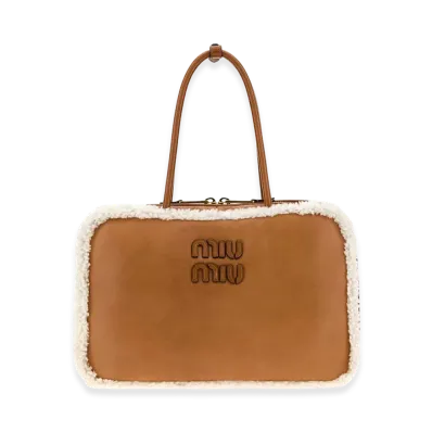 MIU MIU Women's Leather Beau Handbag "Camel"