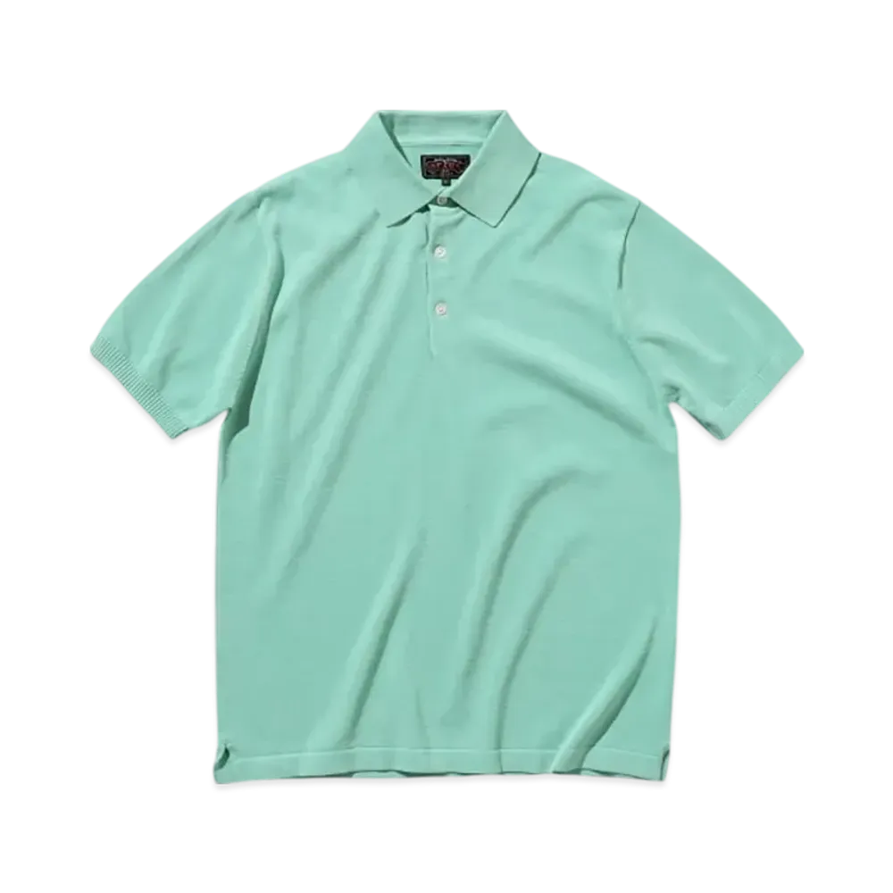 BEAMS Knit Polo 12G "Turquoise"