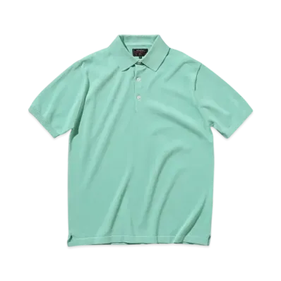 BEAMS Knit Polo 12G "Turquoise"
