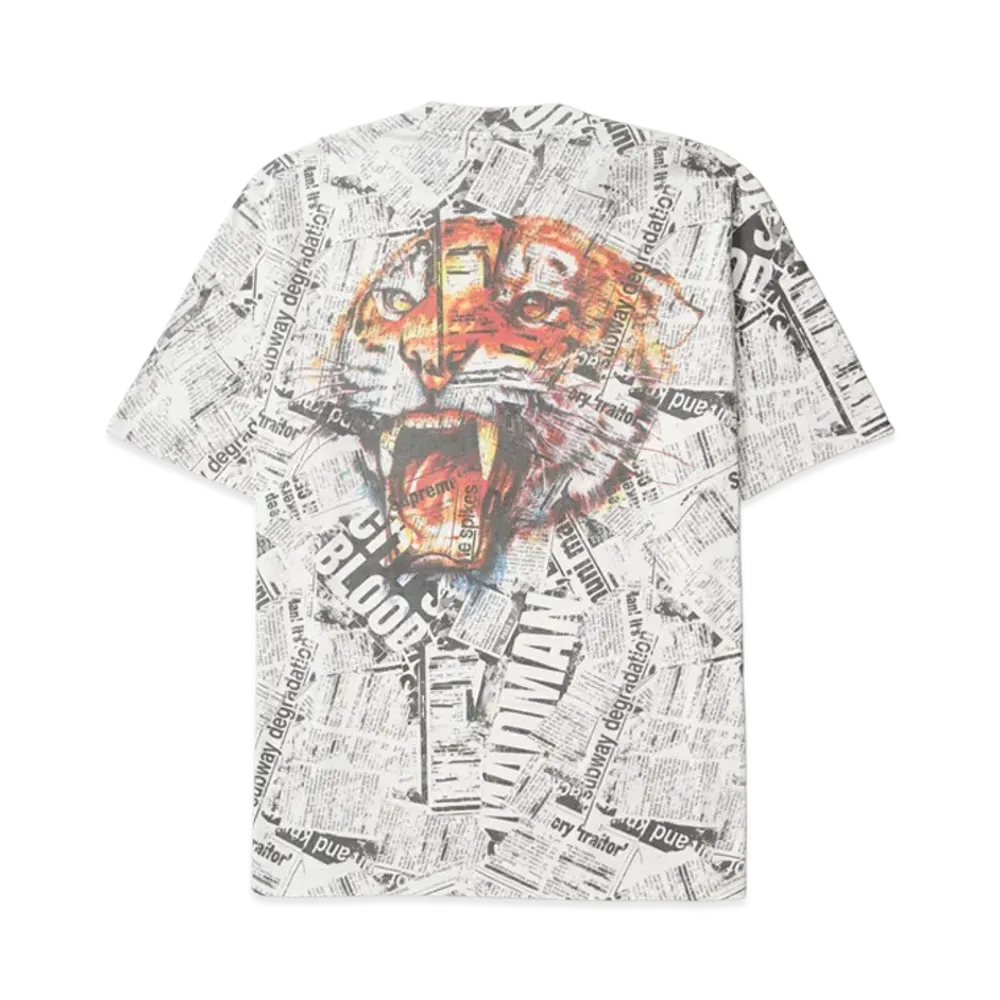 Supreme Newspaper S/S Top "White"