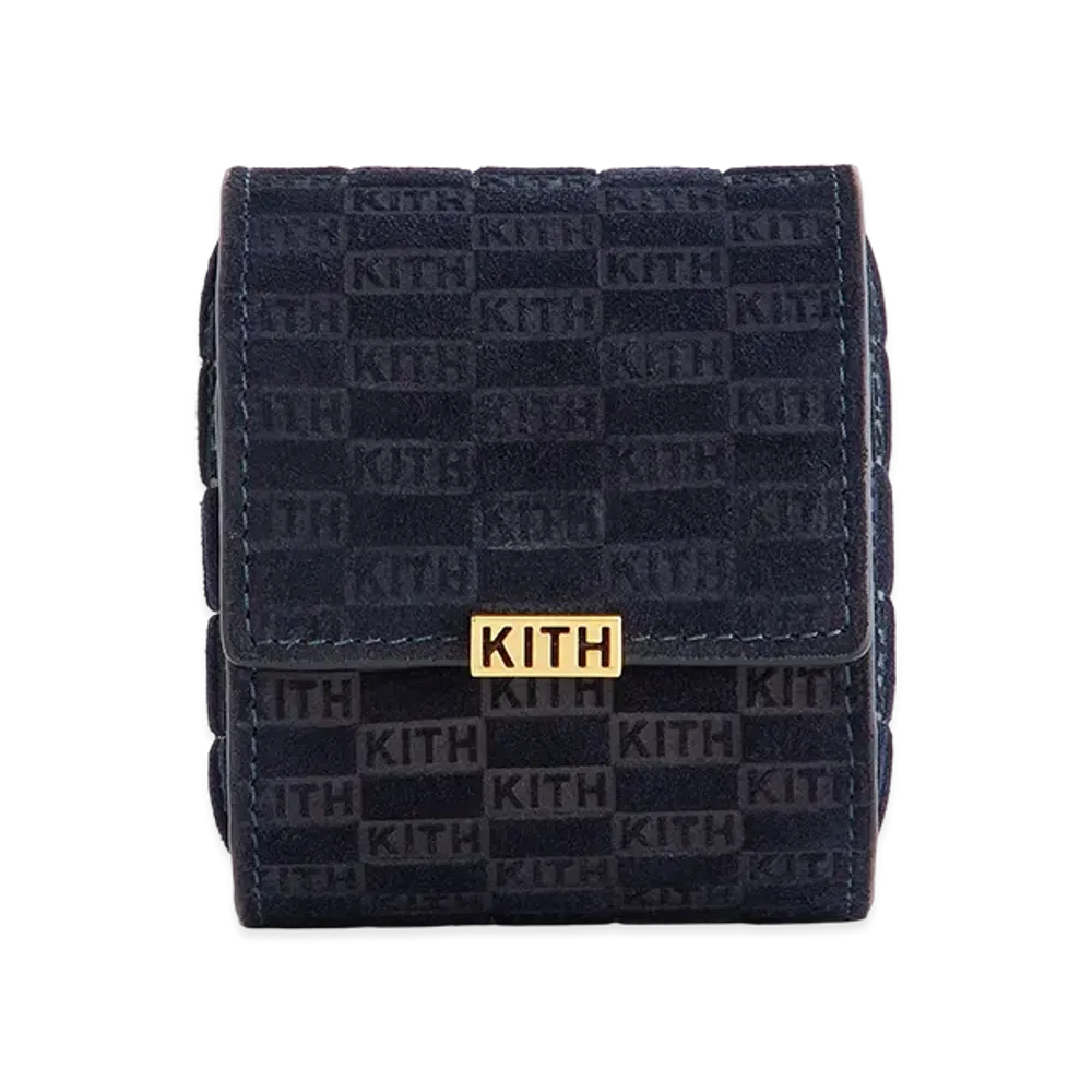 Kithmas Monogram Suede Leather Single Watch Roll "Ink"