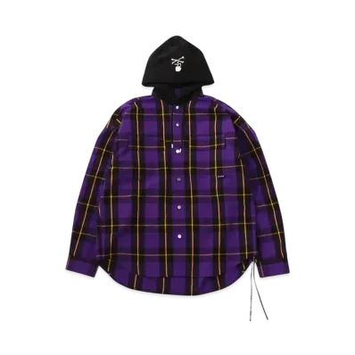 mastermind WORLD Block Plaid LS Hooded Shirt "Purple Base (Purple Plaid)"
