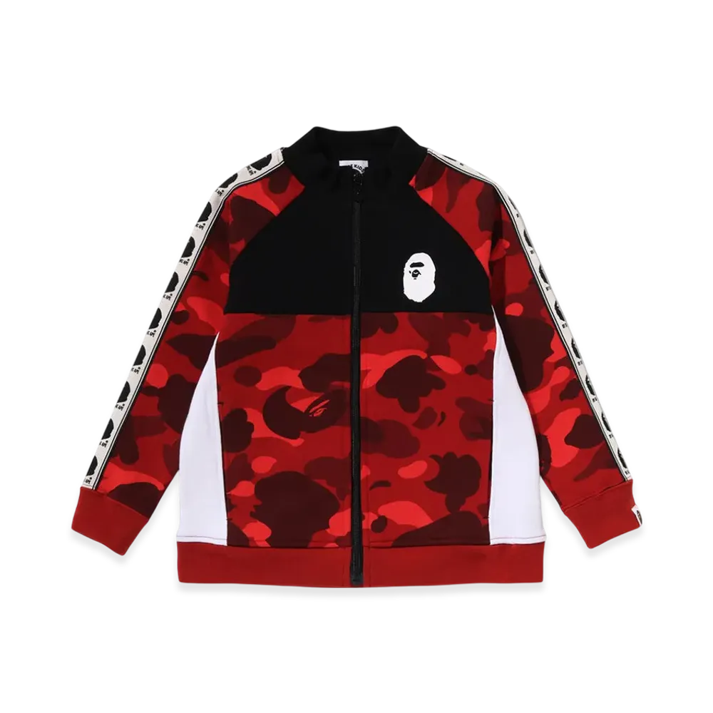 A BATHING APE Color Camo Bape Tape Track Jacket (Kids) "Red"