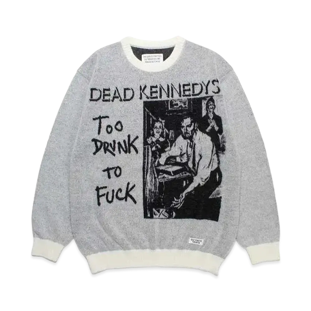 WACKO MARIA x DEAD KENNEDYS / Mohair Knit Jacquard Sweater "White"