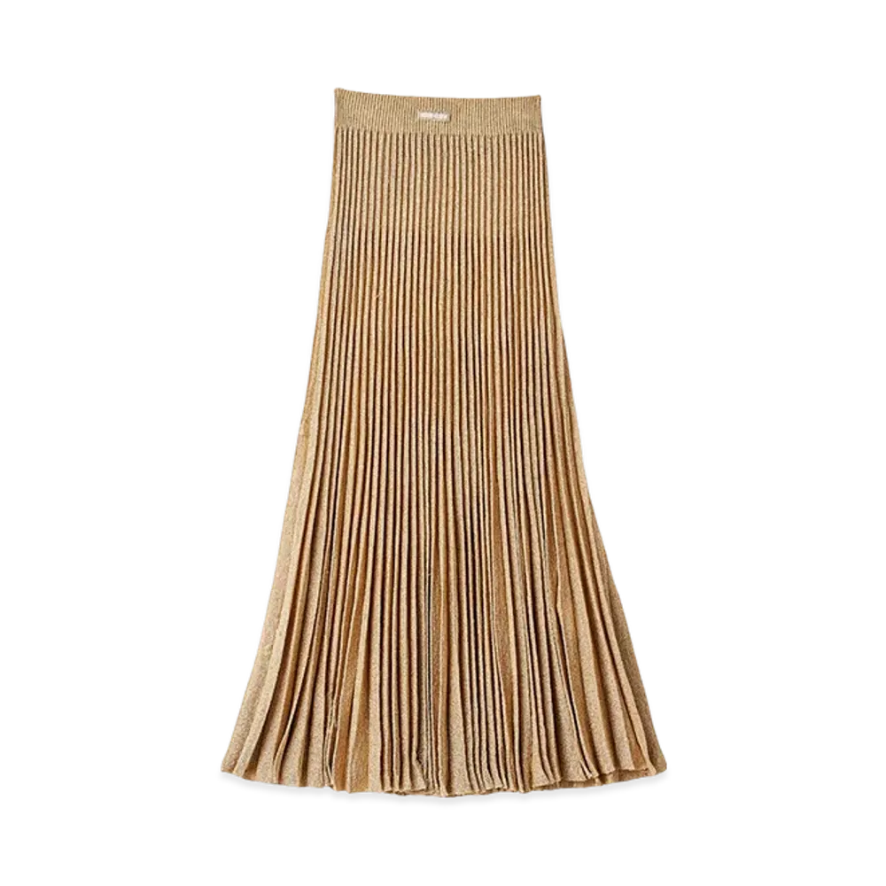 MIU MIU Women's Lame Skirt "Gold"