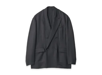 ssstein Silk Linen Twill Double Breasted Blazer "Black"