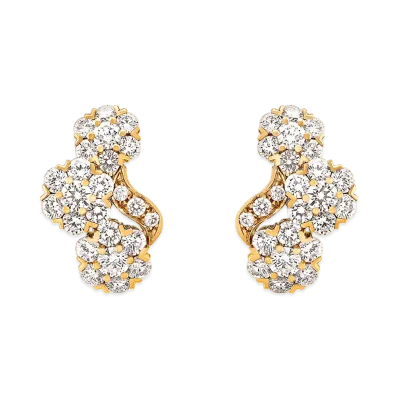 Van Cleef & Arpels Snowflake trois fleurs earrings "18K Yellow gold/Diamond"
