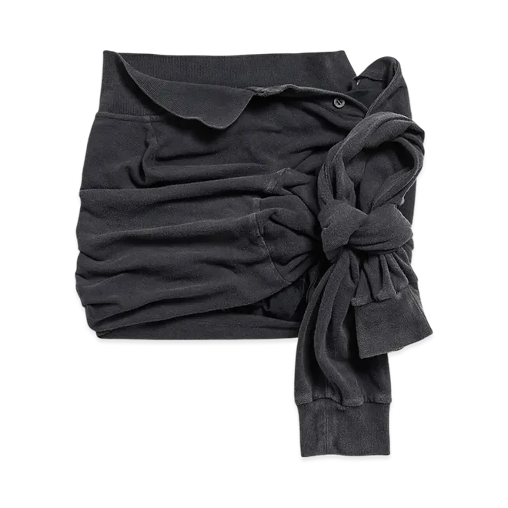 BALENCIAGA Knotted Polo Skirt "Faded Black"