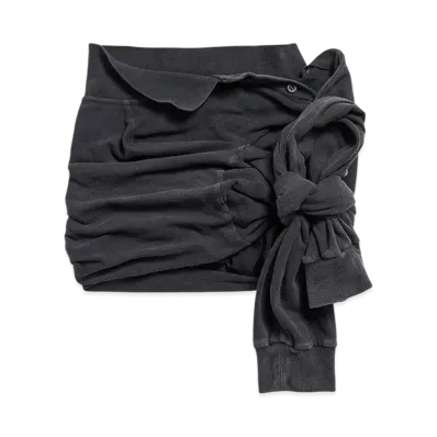 BALENCIAGA Knotted Polo Skirt "Faded Black"