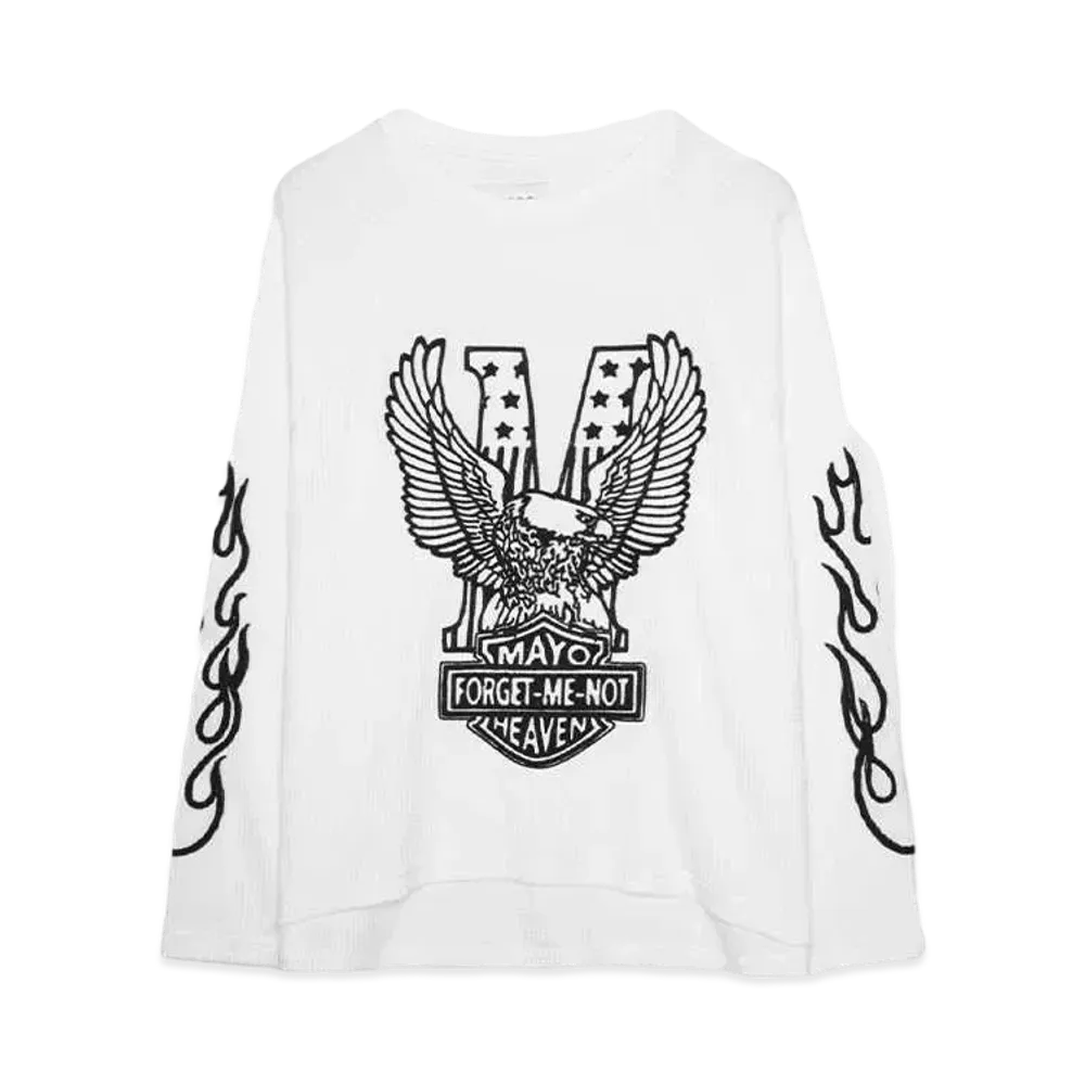 MAYO EAGLE EMBROIDERY THERMAL LONG SLEEVE TEE "WHITE"