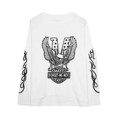 MAYO EAGLE EMBROIDERY THERMAL LONG SLEEVE TEE "WHITE"