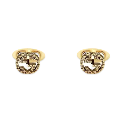GUCCI Yellow Gold Cufflinks With Interlocking G