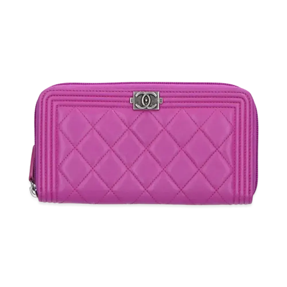 CHANEL Boy Chanel Long Zip Wallet "Purple"