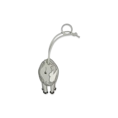 Bottega Veneta Animal Key Ring "White/Agate Gray"