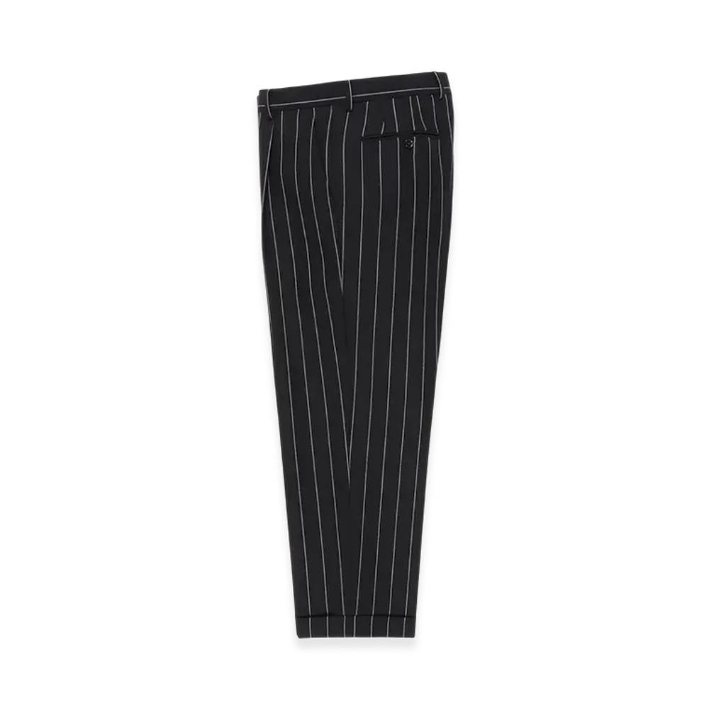 WACKO MARIA x Dormeuil Striped Pleated Trousers Type-2 "Black"
