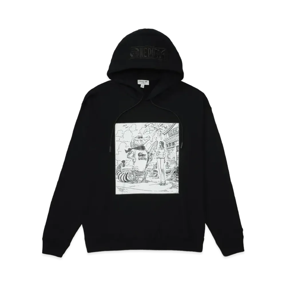 LACOSTE x ONE PIECE Front Cover Print Hoodie "Black" SH5234-99