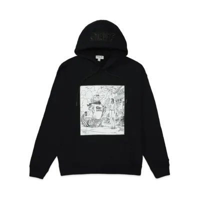 LACOSTE x ONE PIECE Front Cover Print Hoodie "Black" SH5234-99