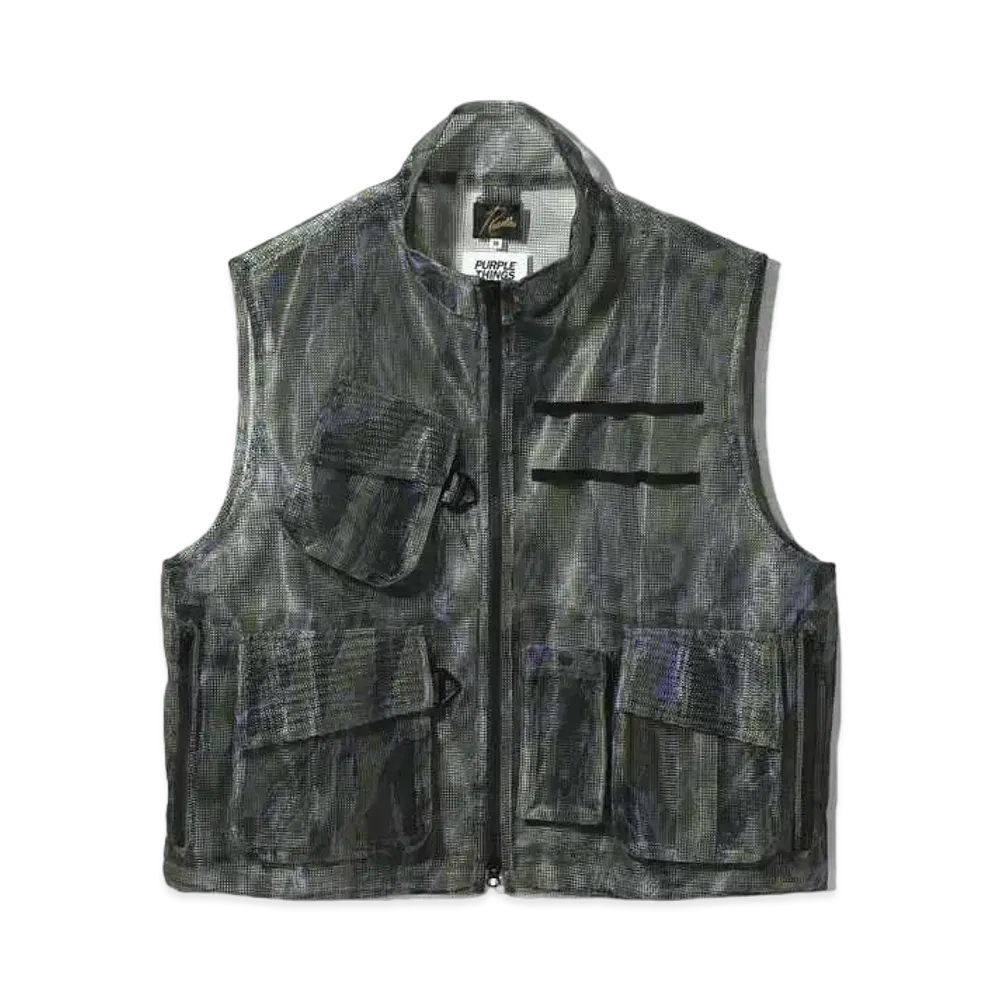 Needles x PURPLE THINGS BDU Vest - Heavyweight Mesh "Tiger Camo/Purple"