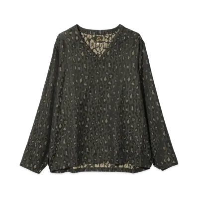 NEEDLES V-Neck P/O Shirt - PE/C Jacquard Cloth "Green"