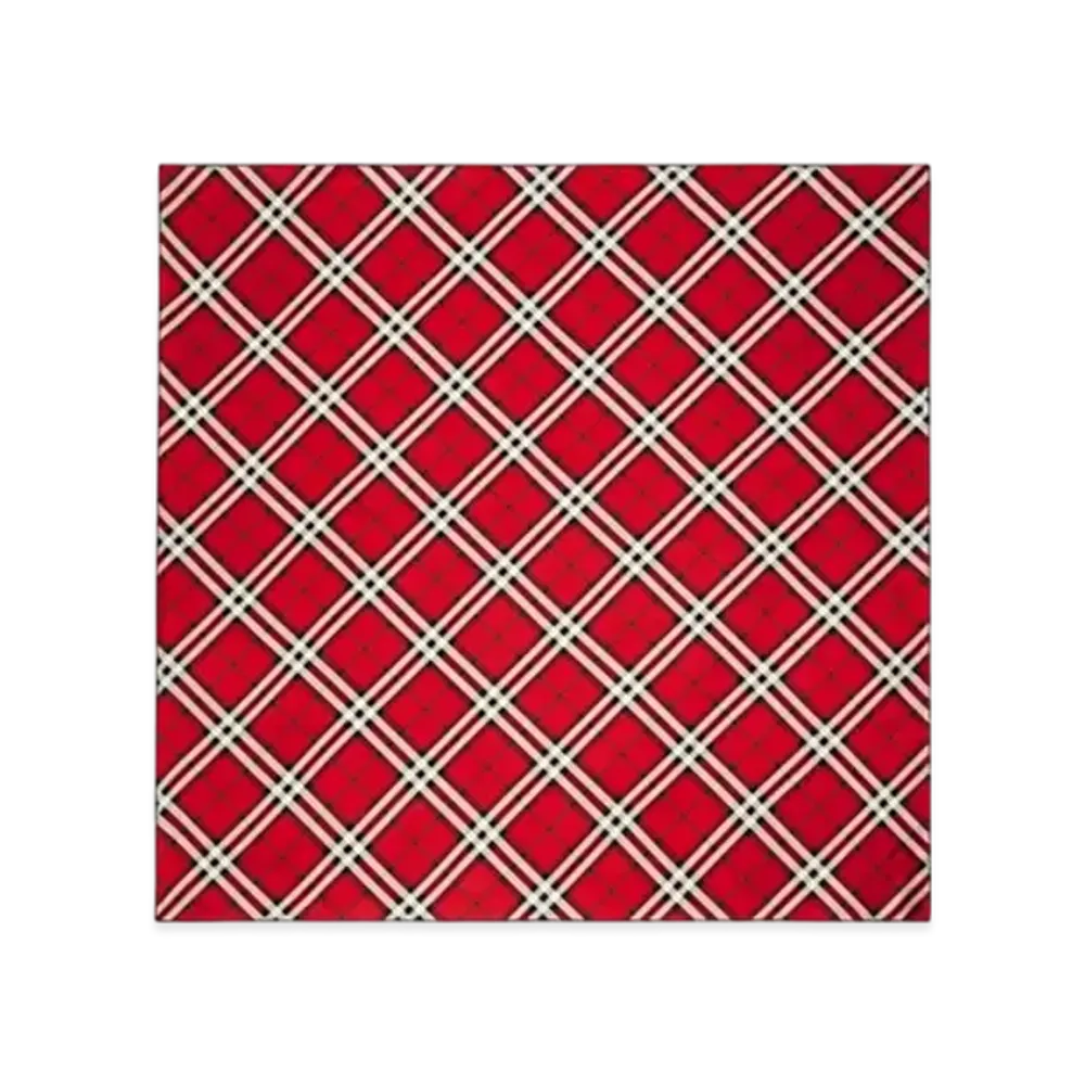 Burberry Check Silk Scarf "Scarlet"