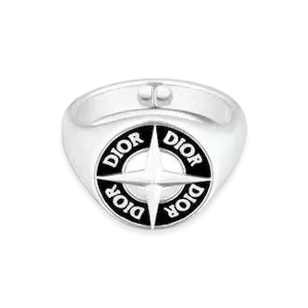Dior x Stone Island Signet Ring Resin "Silver/Black"