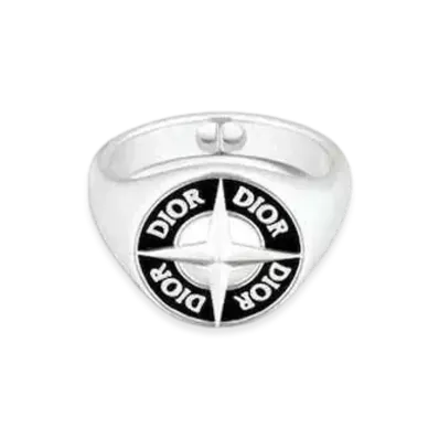 Dior x Stone Island Signet Ring Resin "Silver/Black"
