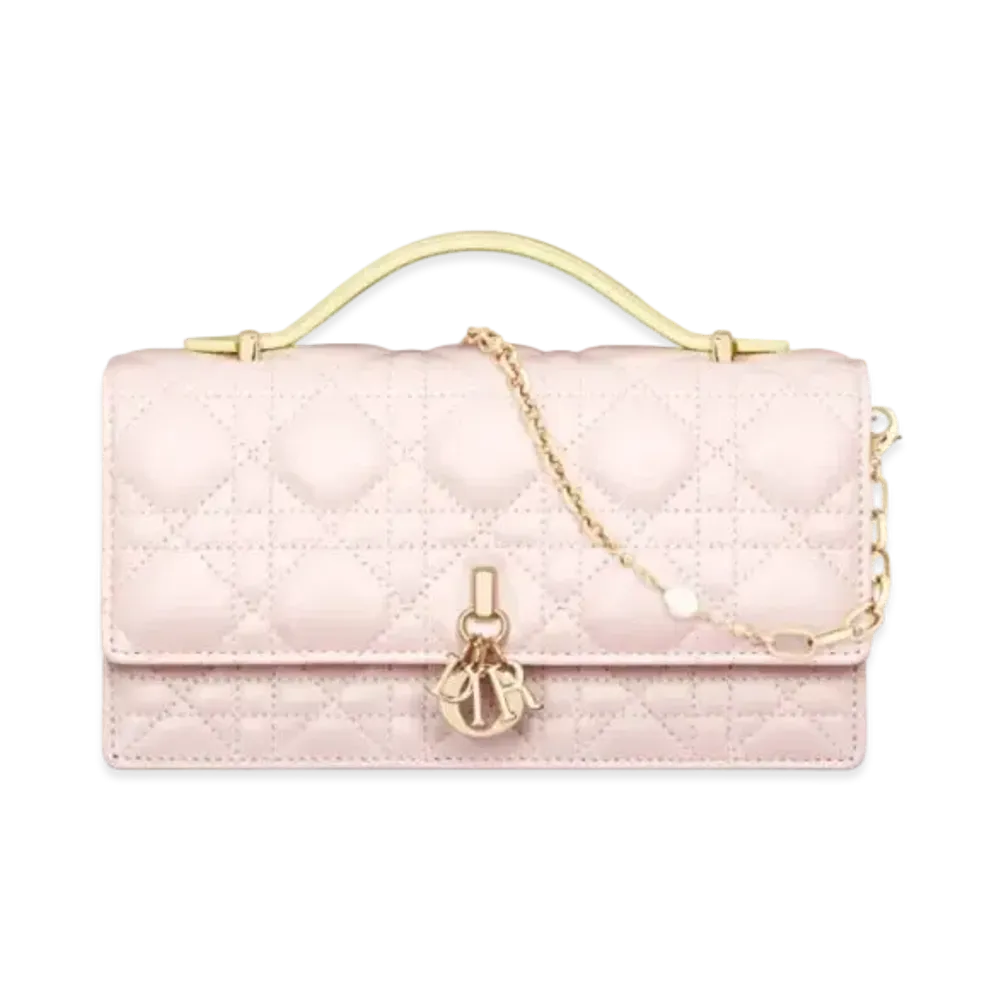Dior My Dior Mini Bag Two-Tone Cannage Lambskin "Rose Quartz/Pastel Yellow"