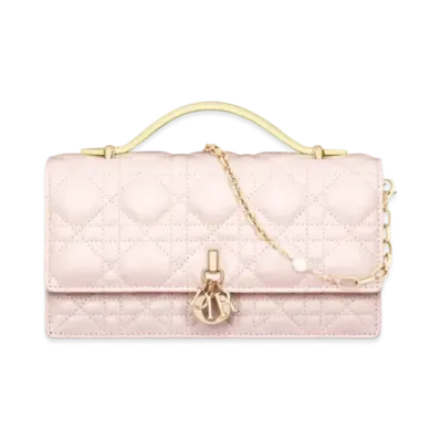 Dior My Dior Mini Bag Two-Tone Cannage Lambskin "Rose Quartz/Pastel Yellow"
