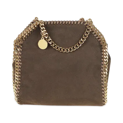 STELLA McCARTNEY Women's Tote Falabella Micro Mocha Vegan Suede Bag "Brown"