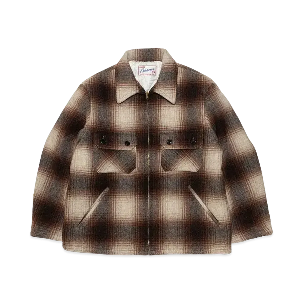 SubCulture Ombre Check Wooljacket "Brown"