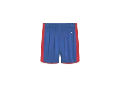 CELINE Athletic Short Pants / Satin "Blue/Red"