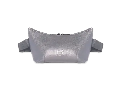 BALENCIAGA Hourglass Men Shoulder Bag In Semi Matte Grained Calfskin "Dark Gray"