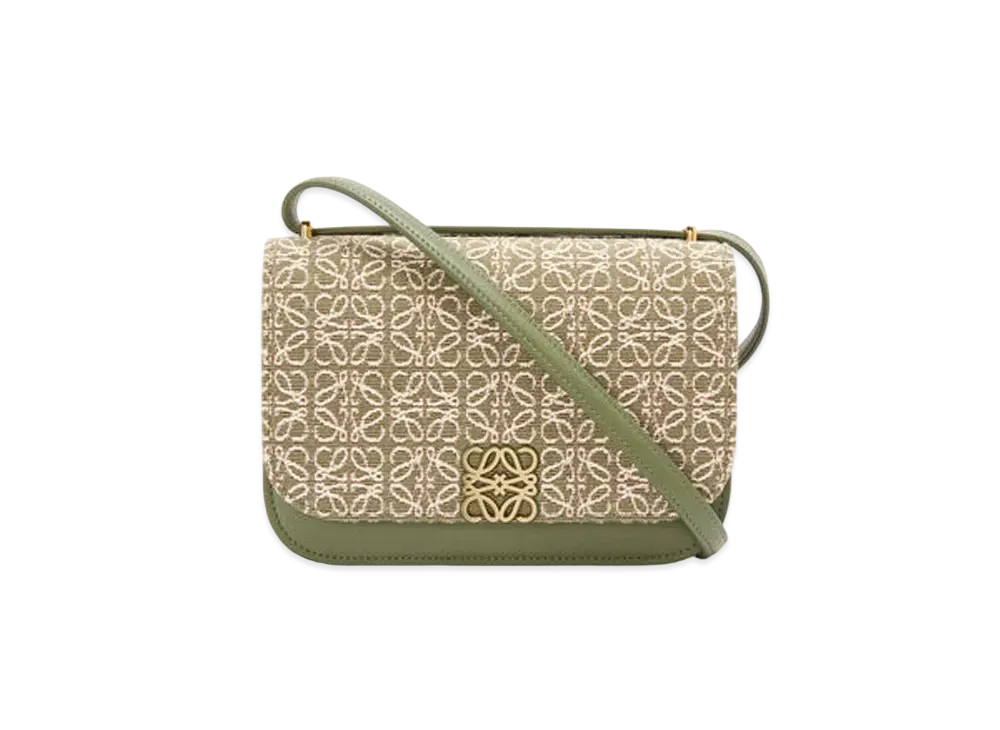 LOEWE Small Goya Bag In Anagram Jacquard And Calfskin "Green/Avocado Green"