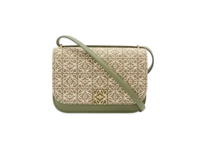 LOEWE Small Goya Bag In Anagram Jacquard And Calfskin "Green/Avocado Green"