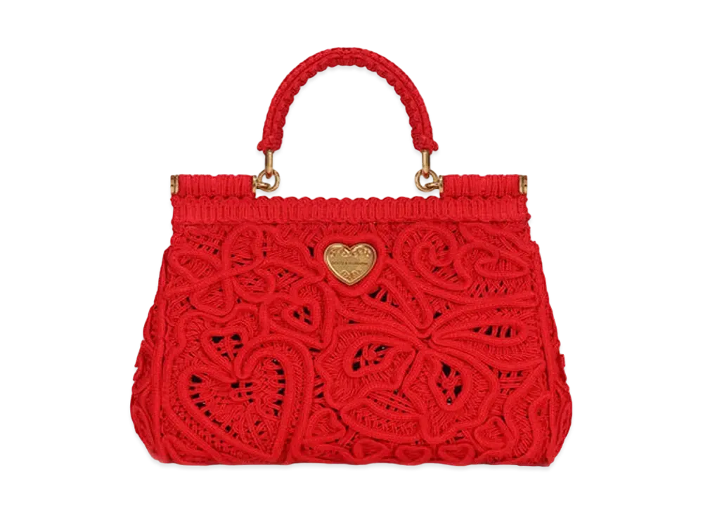 Dolce&Gabbana Sicily Bag Small Code Race Embroy Derry "Red"