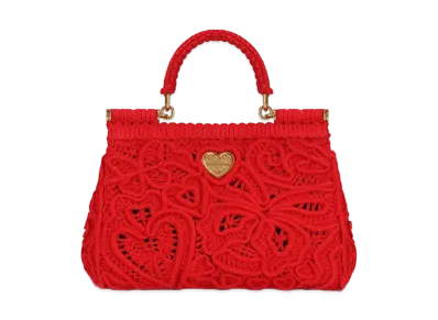 Dolce&Gabbana Sicily Bag Small Code Race Embroy Derry "Red"