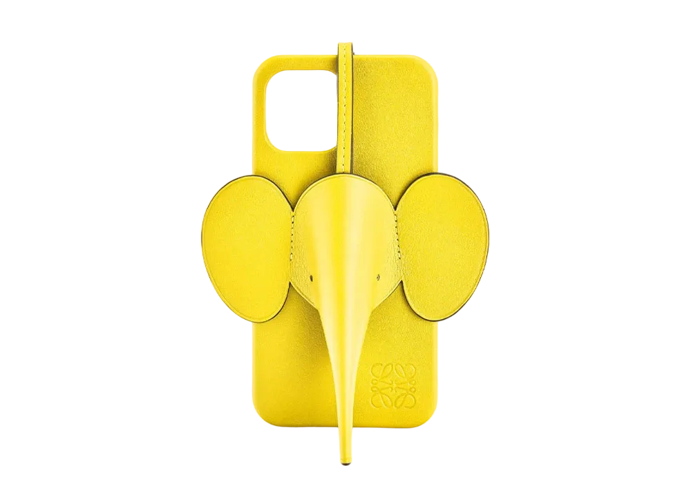LOEWE Elephant Phone Cover In Calfskin For Iphone 12 Pro Max "Yellow"