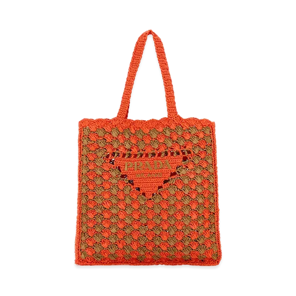 PRADA Women's Two-Tone Raffia Shopping Bag "Multicoloured"
