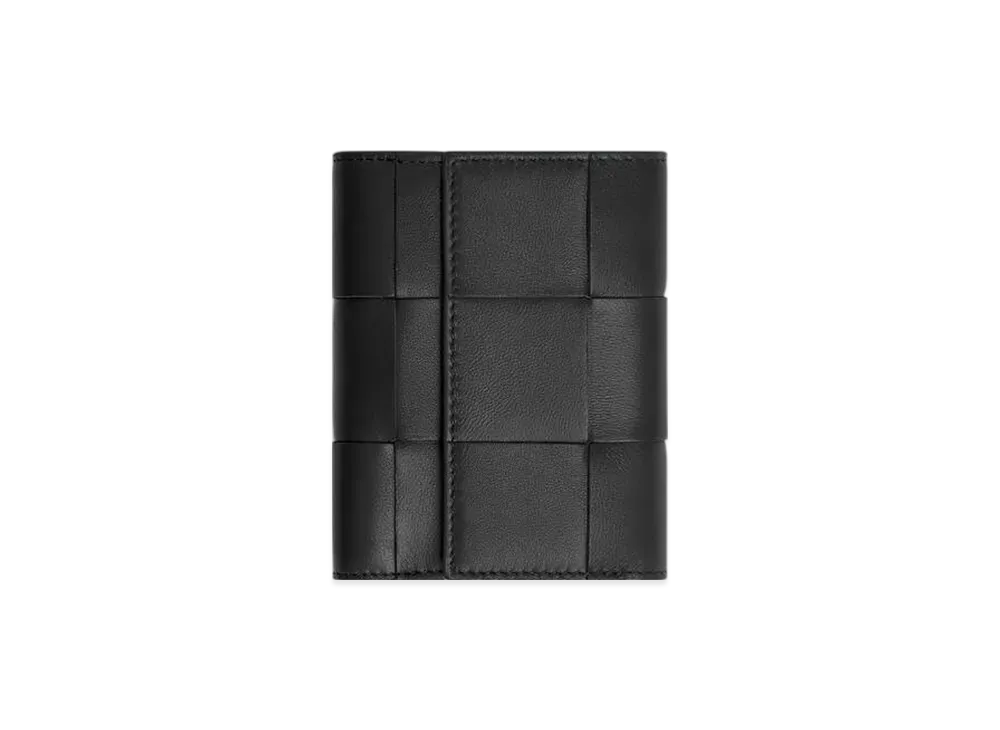 Bottega Veneta Cassette Tri-Fold Zip Wallet "Black"