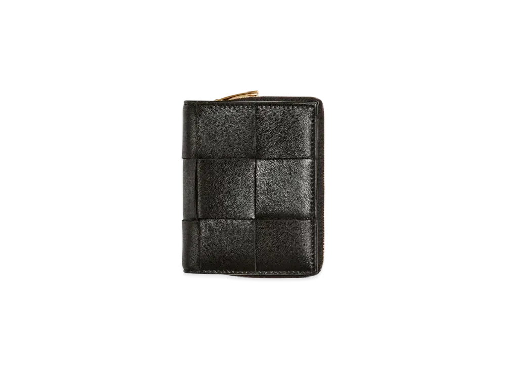 Bottega Veneta Small Cassette Bi-Fold Zip Wallet "Black"