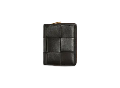 Bottega Veneta Small Cassette Bi-Fold Zip Wallet "Black"