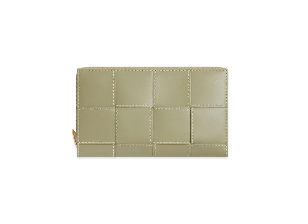 Bottega Veneta Cassette Zip Around Wallet Japan Exclusive "Travertine/Natural"