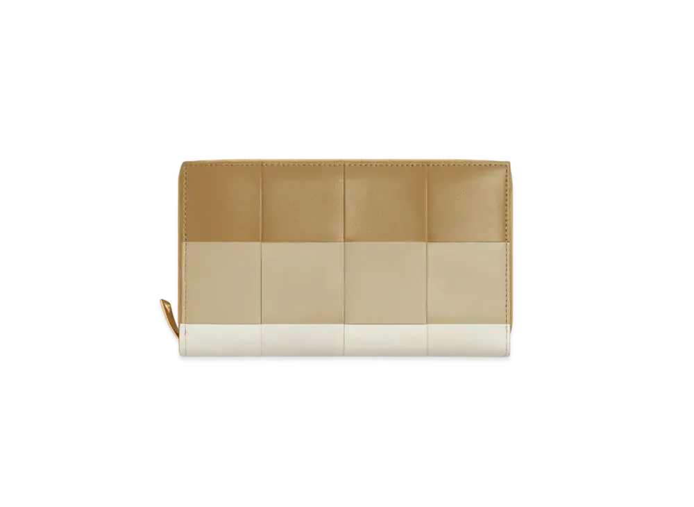 Bottega Veneta Cassette Zip Around Wallet Japan Exclusive "Dark Praline/Light Butterscotch/Sea Salt"
