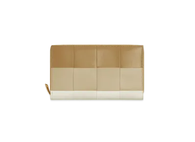 Bottega Veneta Cassette Zip Around Wallet Japan Exclusive "Dark Praline/Light Butterscotch/Sea Salt"