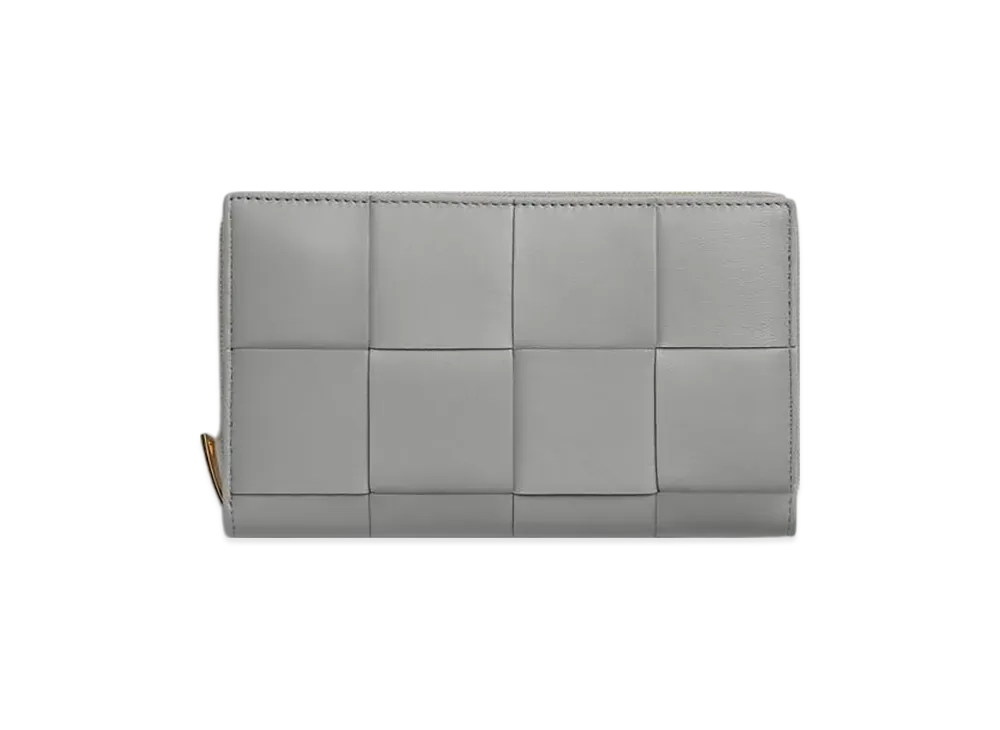 Bottega Veneta Cassette Large Zip Around Wallet "Sterling/Zenith"