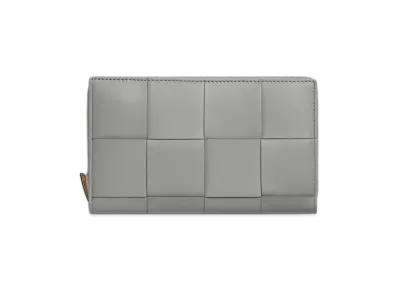 Bottega Veneta Cassette Large Zip Around Wallet "Sterling/Zenith"