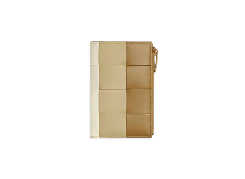 Bottega Veneta Cassette Medium Bi-Fold Wallet Japan Exclusive "Dark Praline/Light Butterscotch/Sea Salt"
