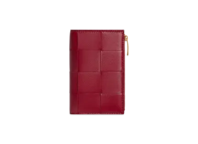 Bottega Veneta Cassette Medium Bi-Fold Wallet "Dark Red/Blisswashed"