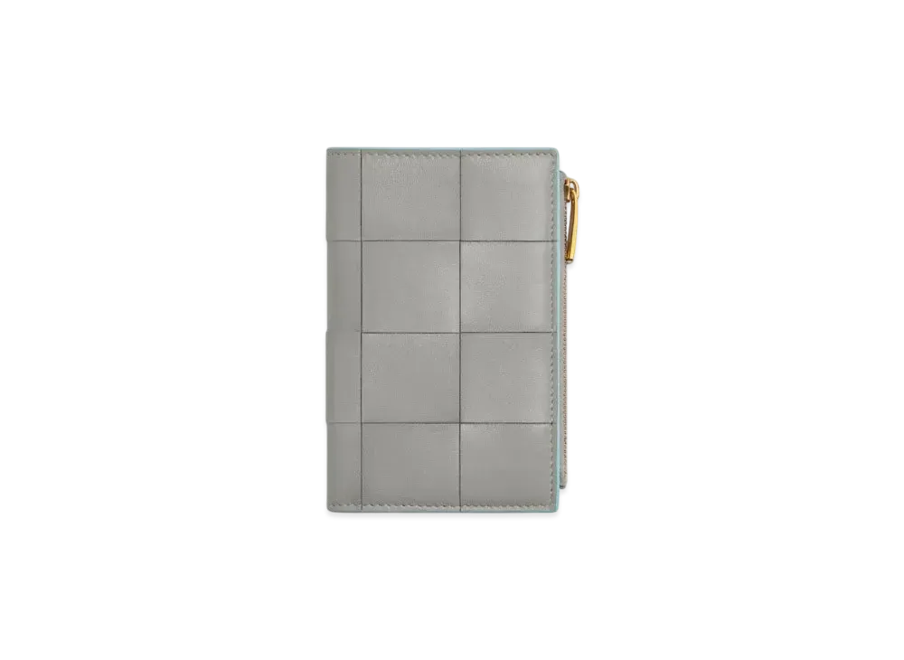 Bottega Veneta Cassette Medium Bi-Fold Wallet "Sterling/Zenith"